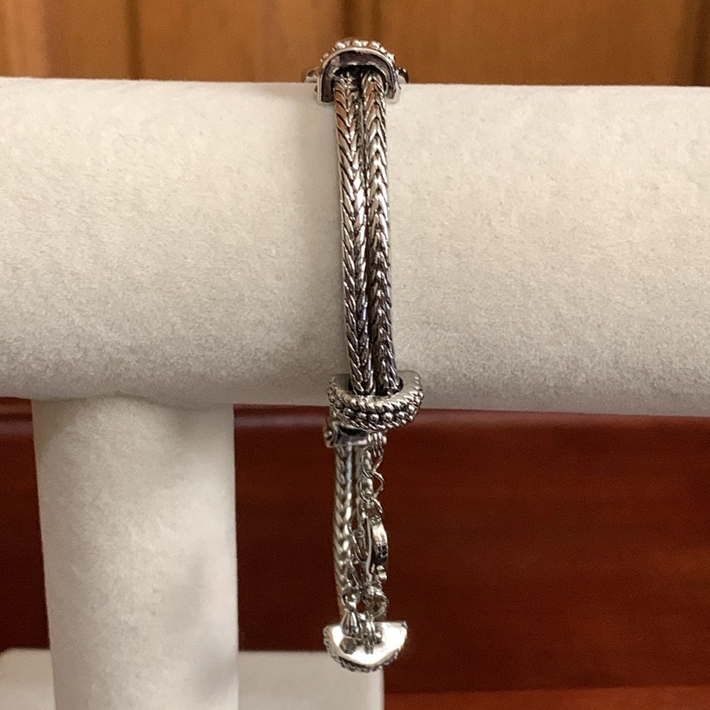 Lia Sophia silver tone rhinestone heart bracelet - Picture 4 of 8